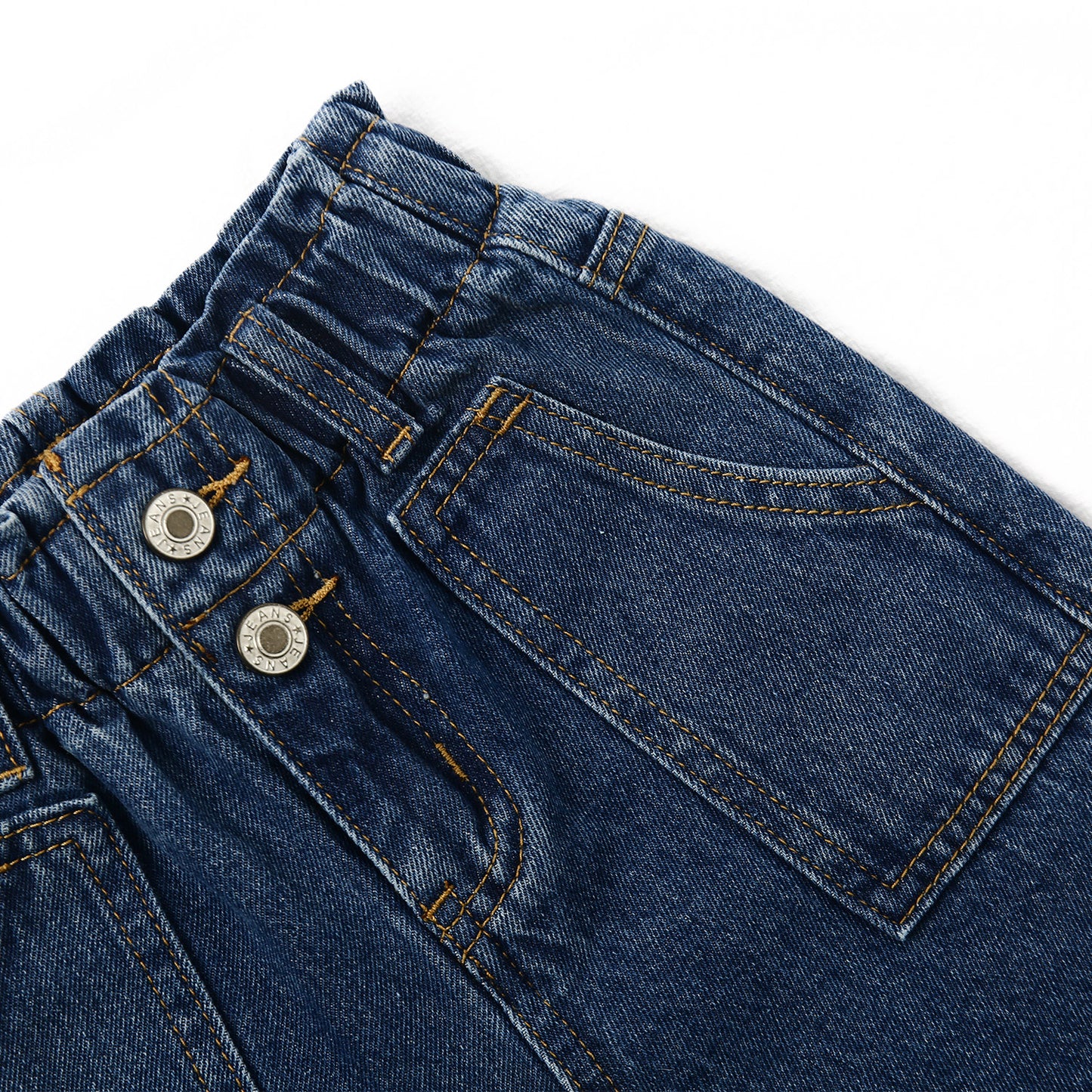 Baby Girls Jeans,Toddler Elastic Waist with D-ring Slant Pockets Wide-leg Denim Pants