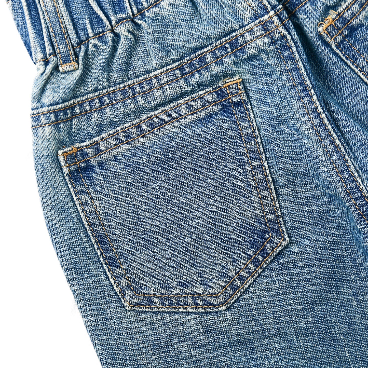 Baby Girls Jeans,Toddler Elastic Waist with D-ring Slant Pockets Wide-leg Denim Pants