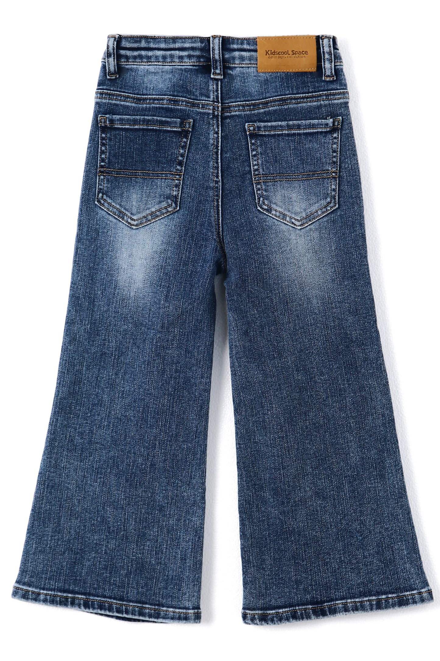 Little Girls Jeans, 12M-13T Wide Size Range Wide-leg Flared Stretchy Denim Pants
