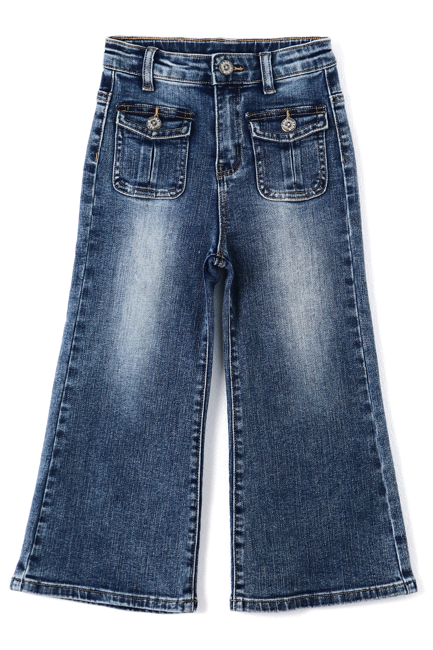 Little Girls Jeans, 12M-13T Wide Size Range Wide-leg Flared Stretchy Denim Pants