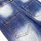 Girls Denim Overalls,Wide Leg Accordion Deep Heel Pockets Cargo Jeans Dungarees