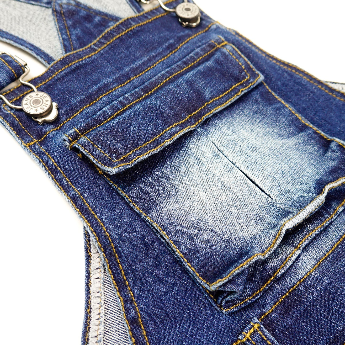Girls Denim Overalls,Wide Leg Accordion Deep Heel Pockets Cargo Jeans Dungarees