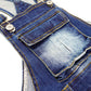 Girls Denim Overalls,Wide Leg Accordion Deep Heel Pockets Cargo Jeans Dungarees