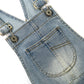 Little Girls Denim Shortalls, Stone Washed Soft Jeans Summer Shortalls
