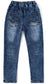 Child Simple Design Denim Pants,12M-14T Wide Age Ranges Ribbed Elastic Waist Jeans