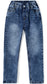 Child Simple Design Denim Pants,12M-14T Wide Age Ranges Ribbed Elastic Waist Jeans