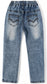 Child Simple Design Denim Pants,12M-14T Wide Age Ranges Ribbed Elastic Waist Jeans