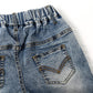 Child Simple Design Denim Pants,12M-14T Wide Age Ranges Ribbed Elastic Waist Jeans