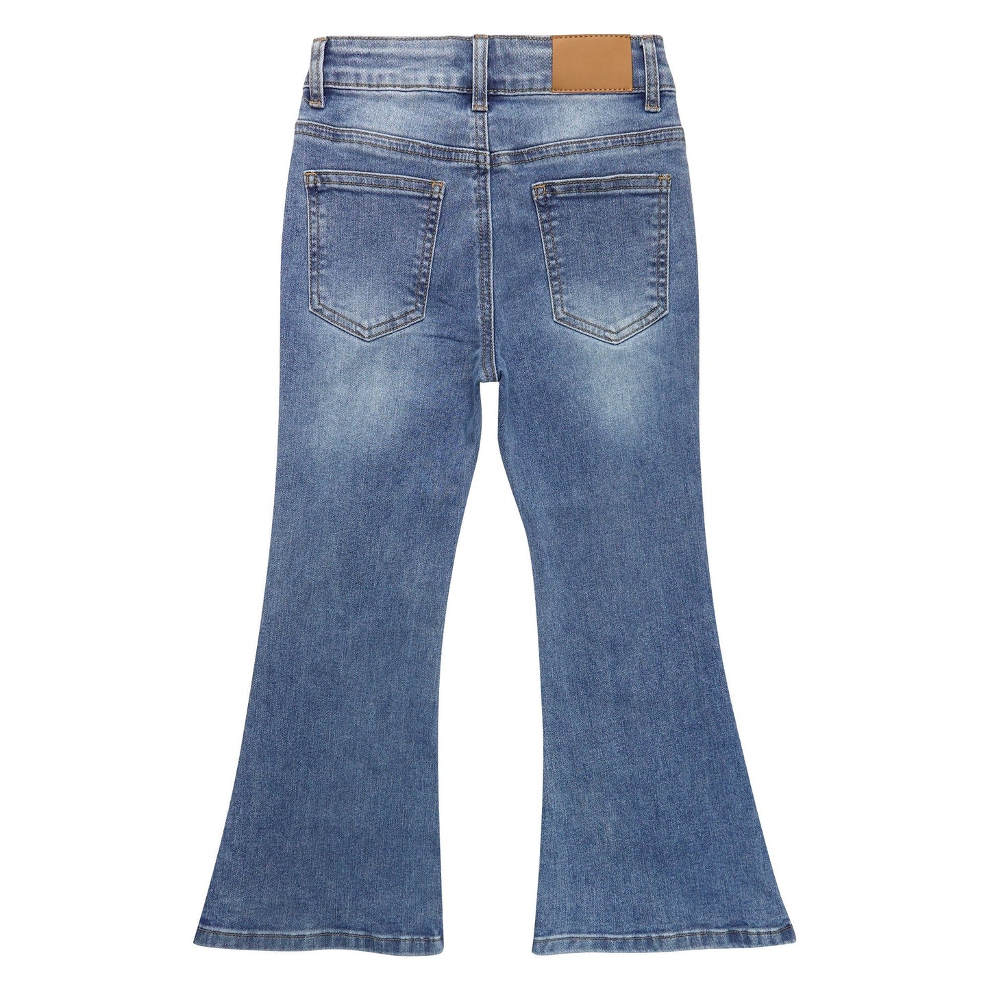 Girls Flared Denim Pants, 18M-14T Wide Age Ranges Elastic Waistband Inside Stretchy Slim Jeans