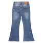 Girls Flared Denim Pants, 18M-14T Wide Age Ranges Elastic Waistband Inside Stretchy Slim Jeans
