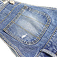 6-14T Girls Denim Shotalls, Damaged Fashion Raw Edge Hem Jeans Summer Shorts