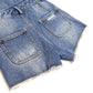 6-14T Girls Denim Shotalls, Damaged Fashion Raw Edge Hem Jeans Summer Shorts