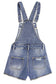 6-14T Girls Denim Shotalls, Damaged Fashion Raw Edge Hem Jeans Summer Shorts