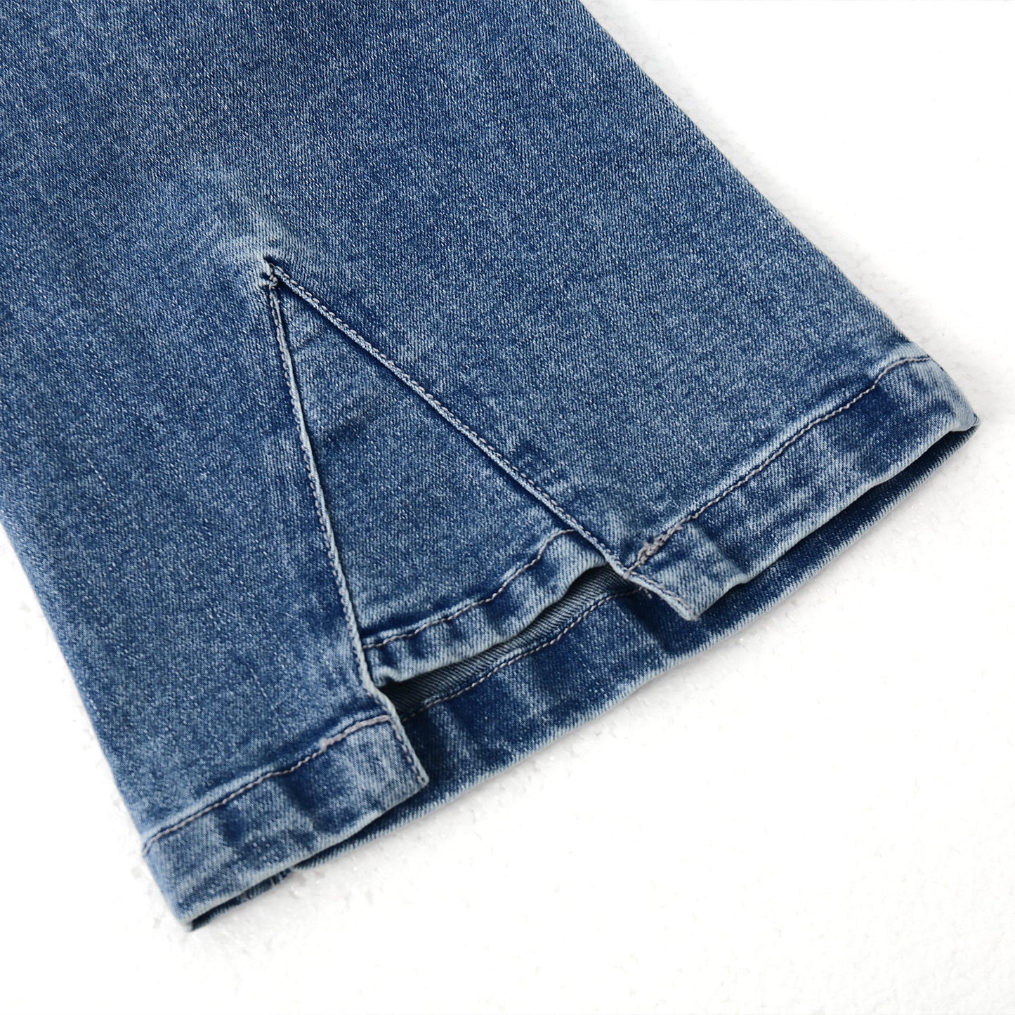 Girls Ribbed Waist Flared Denim Pants, 18M-14T Wide Age Ranges Bell-bottom Stretchy Slim Jeans