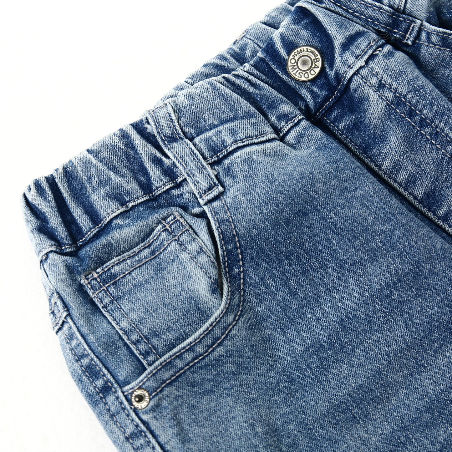 Girls Ribbed Waist Flared Denim Pants, 18M-14T Wide Age Ranges Bell-bottom Stretchy Slim Jeans