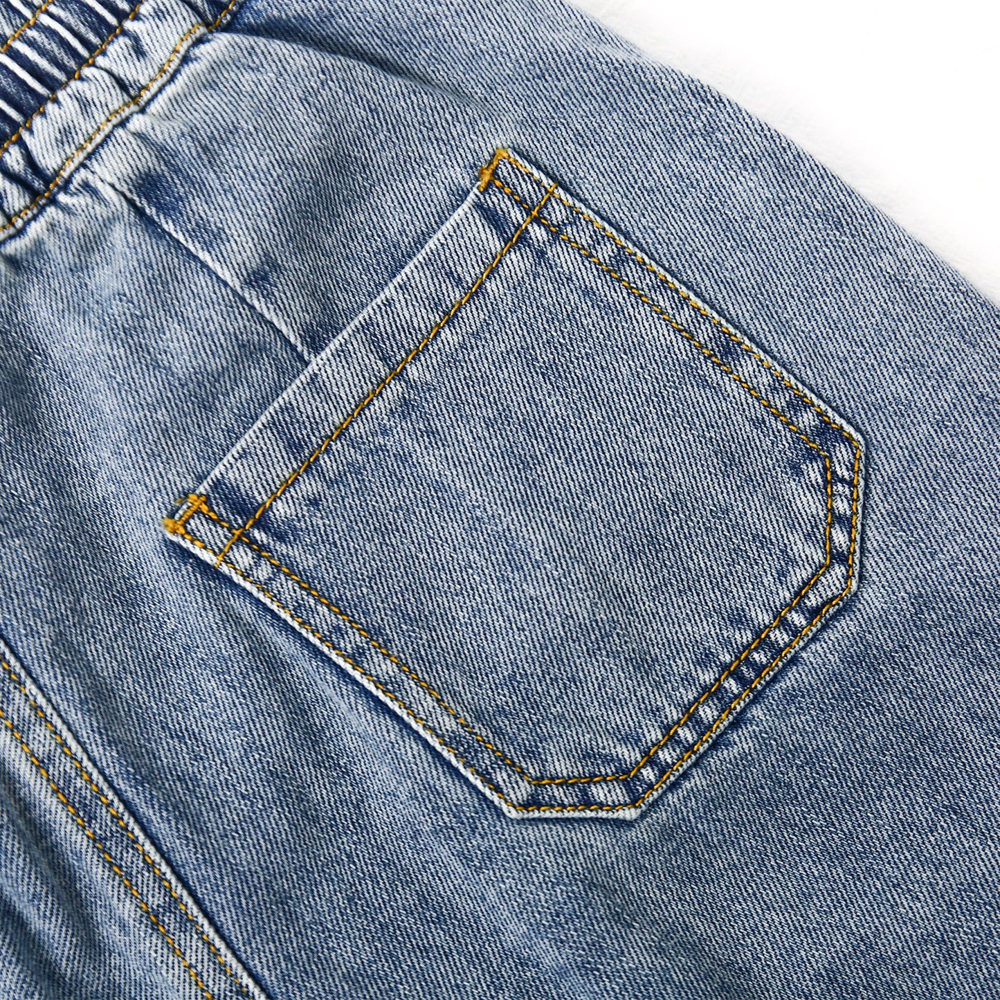 6-Pocket Girls Wide-Leg Denim Pants, 5-14T Ribbed Waist with D-Ring Loops & String Cargo Jeans