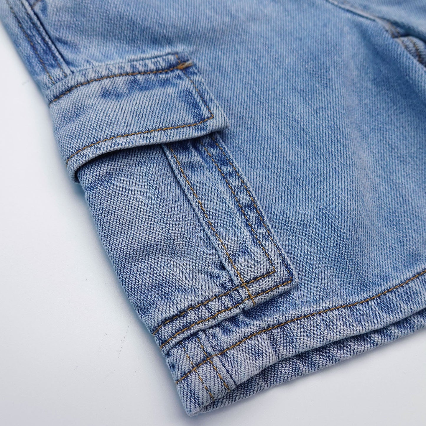 Baby Little Big Boys Shorts, Girls Ribbed Elastic Waist Summer Half Pants Cargo Jeans