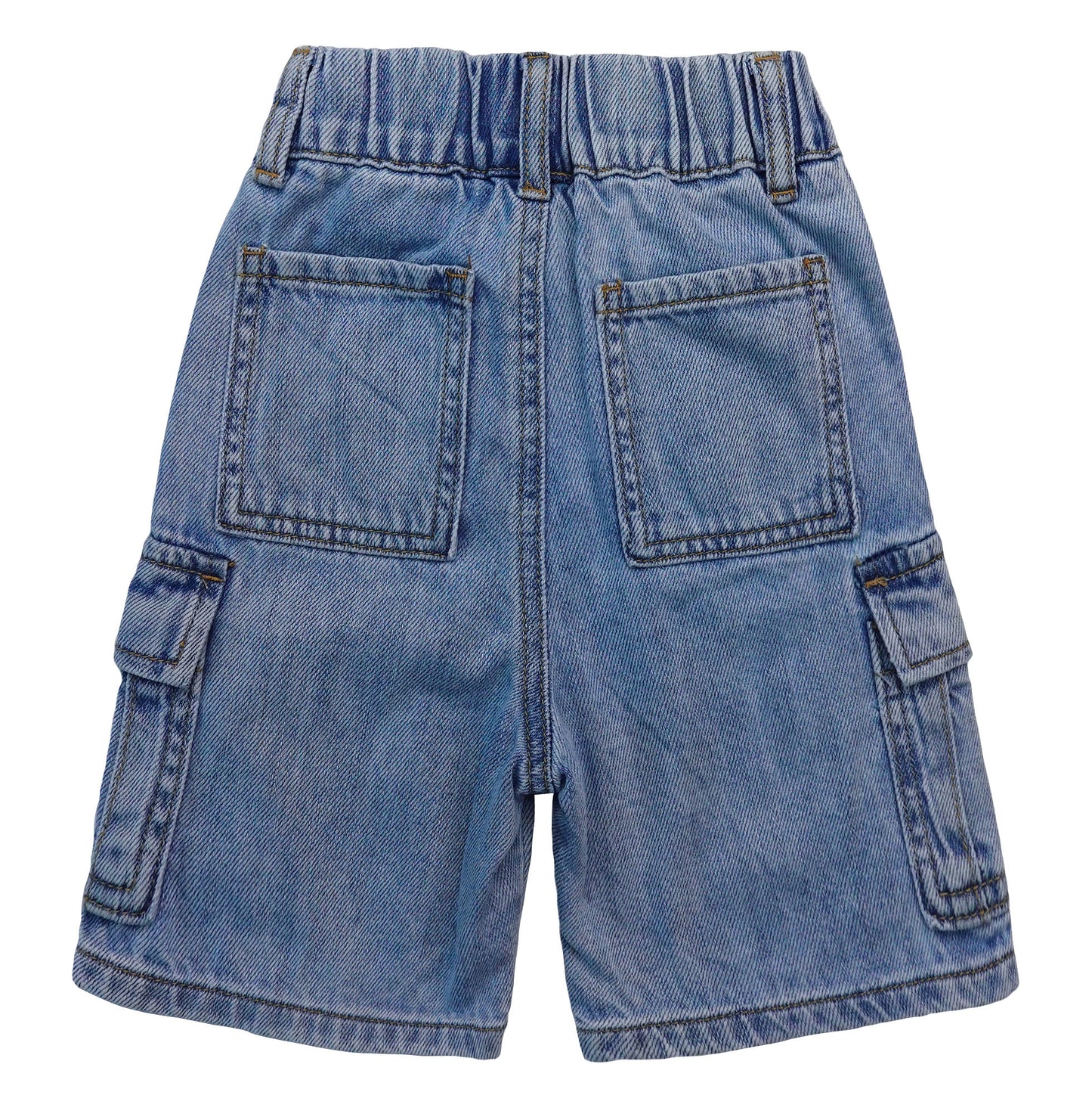 Baby Little Big Boys Shorts, Girls Ribbed Elastic Waist Summer Half Pants Cargo Jeans
