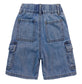 Baby Little Big Boys Shorts, Girls Ribbed Elastic Waist Summer Half Pants Cargo Jeans