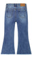 12M-5T Baby Little Girls Flared Jeans, Raw Edge Hem Stretchy Denim Pants