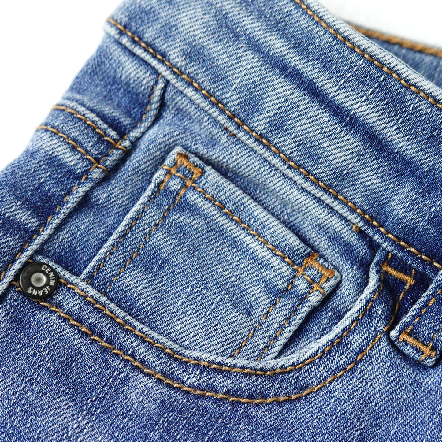 12M-5T Baby Little Girls Flared Jeans, Raw Edge Hem Stretchy Denim Pants