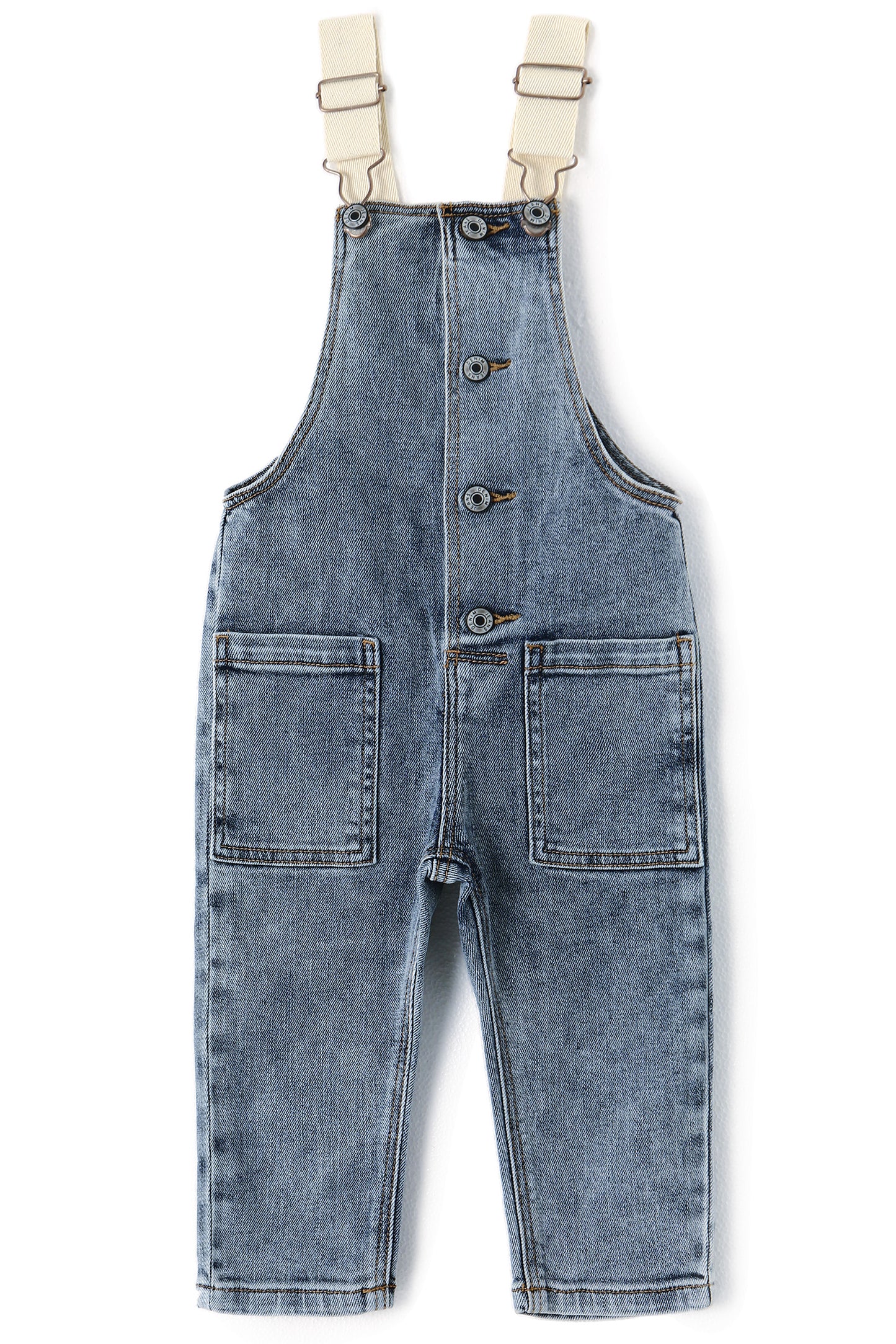 12M-4T Baby Girls Denim Overalls, Cardigan Style Jeans Workwear