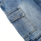 6-13T Girls’ Denim Cargo Overalls, Wide Leg Jean Dungarees