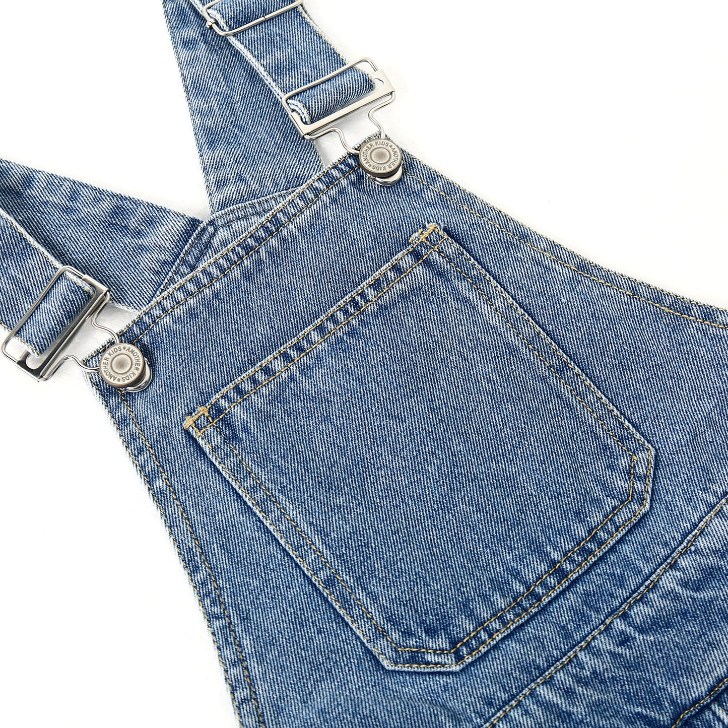 6-13T Girls’ Denim Cargo Overalls, Wide Leg Jean Dungarees