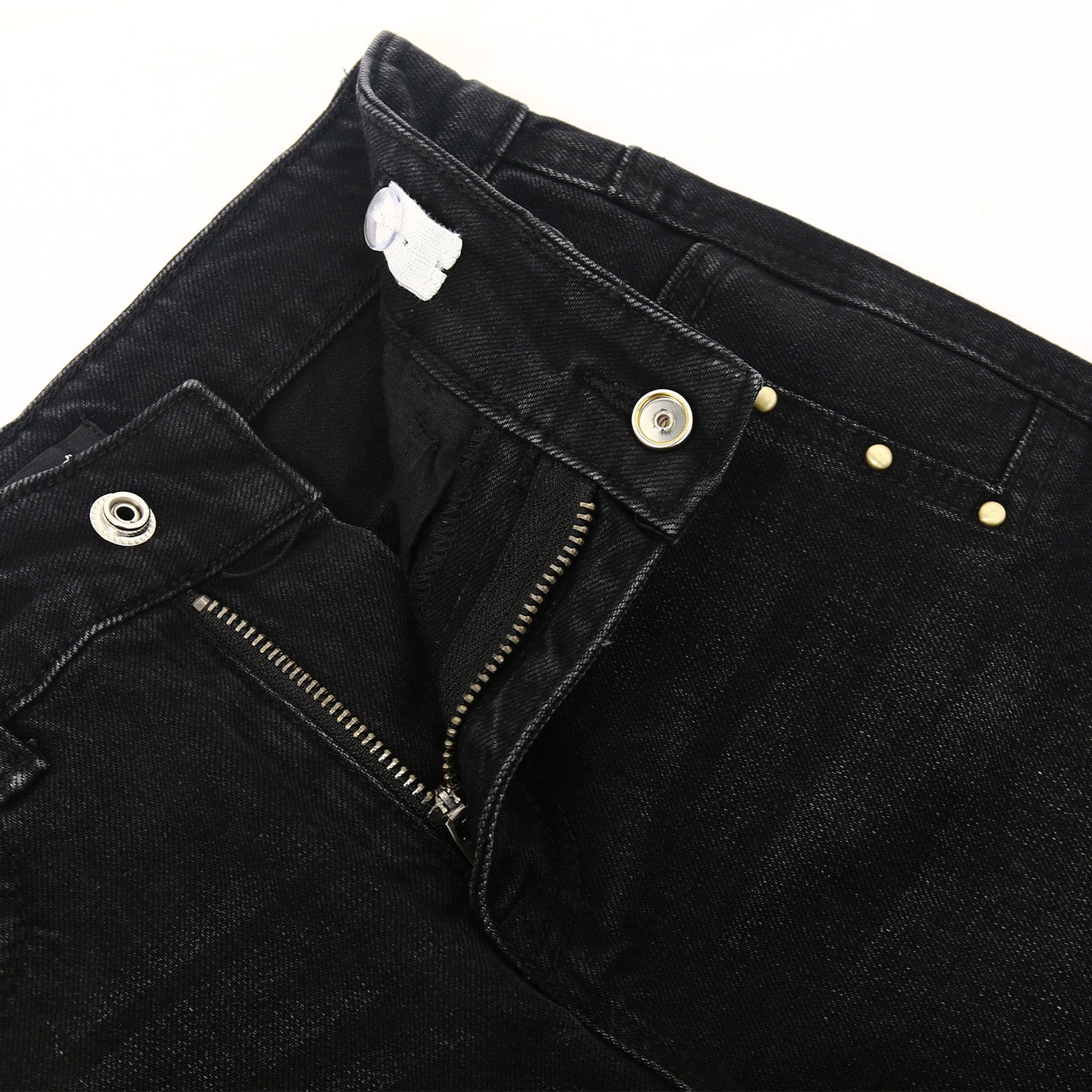 Girls Wide-Leg Jeans,Baggy Stretchy Denim Pants with Metal Rivet Decoration