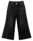 Girls Wide-Leg Jeans,Baggy Stretchy Denim Pants with Metal Rivet Decoration