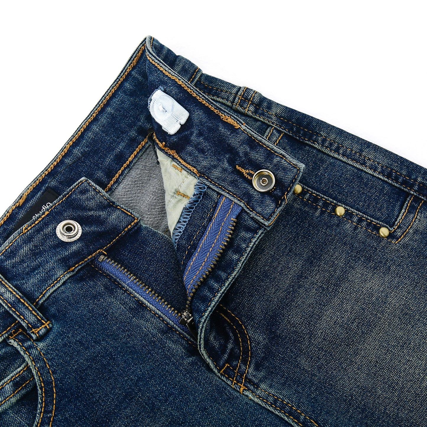 Girls Wide-Leg Jeans,Baggy Stretchy Denim Pants with Metal Rivet Decoration