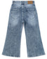 5-13T Girls Wide Leg Jeans, Micro Distressed Heart Shapped Denim Pants