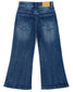 5-13T Girls Wide Leg Jeans, Micro Distressed Heart Shapped Denim Pants