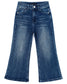 5-13T Girls Wide Leg Jeans, Micro Distressed Heart Shapped Denim Pants