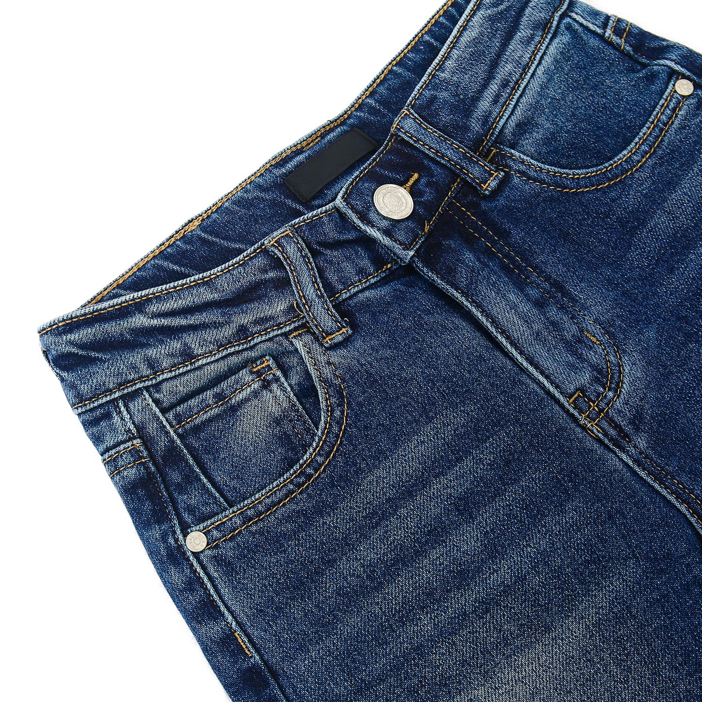 5-13T Girls Wide Leg Jeans, Simple Design Micro Distressed Denim Pants
