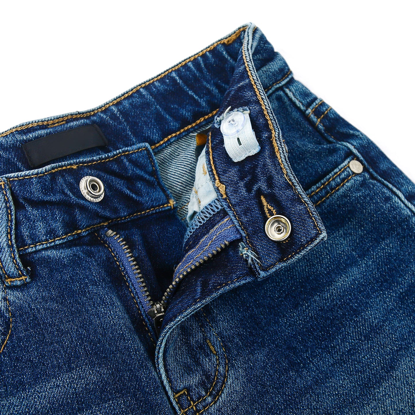 5-13T Girls Wide Leg Jeans, Simple Design Micro Distressed Denim Pants