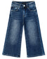 5-13T Girls Wide Leg Jeans, Simple Design Micro Distressed Denim Pants