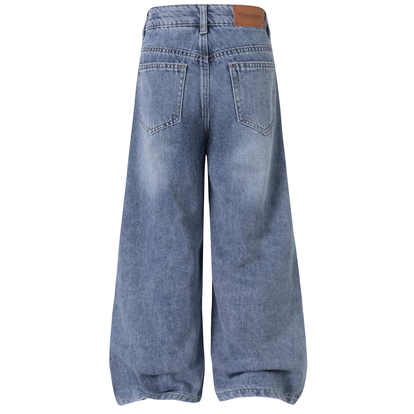 Toddler Girls Heart Embroidered Wide Leg Jeans Loose Denim Pants