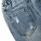Baby Ripped Holes Elastic Waist Pocket Jeans