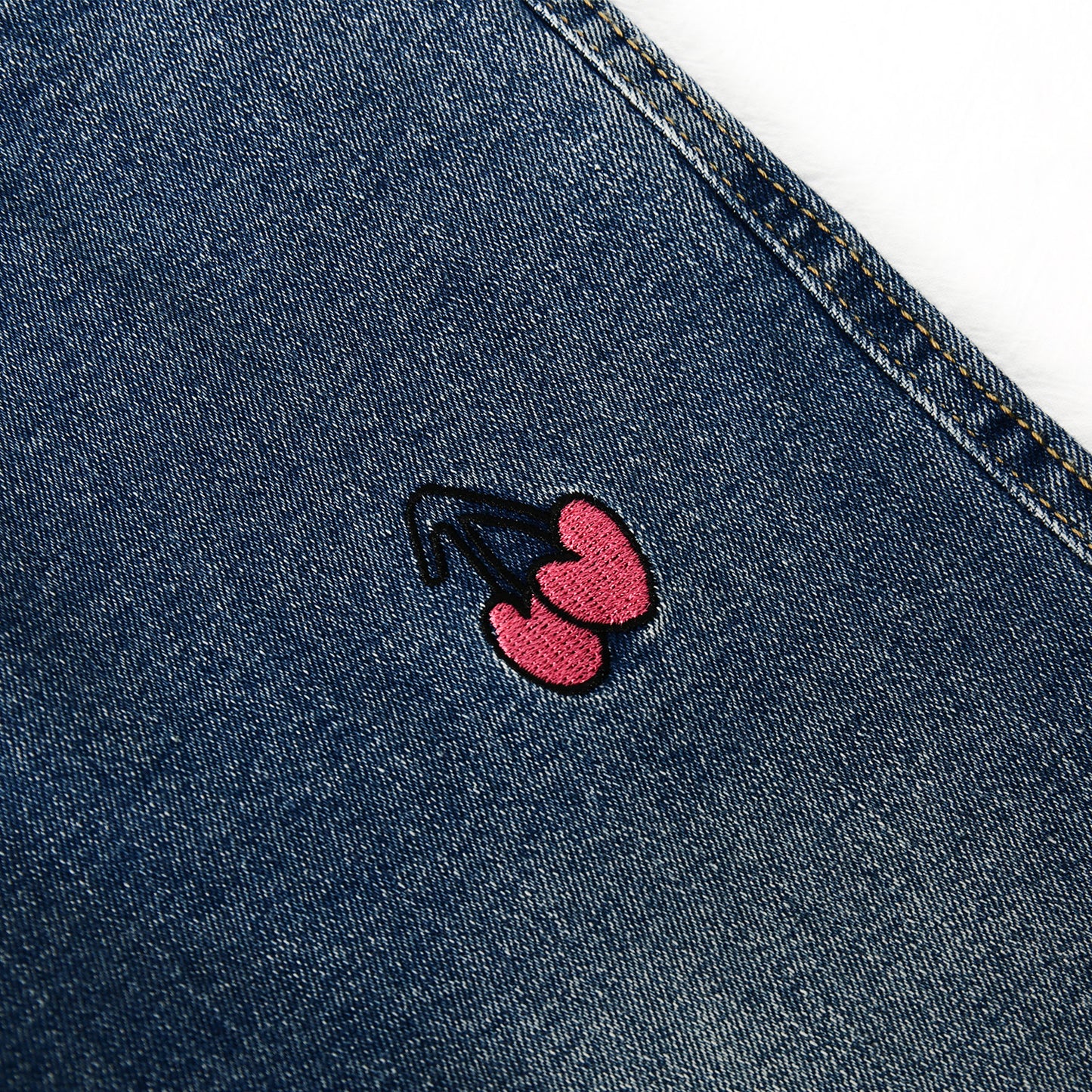 3-13T Girls Jeans, Ribbed Elastic Waist Embroidered Denim Pants