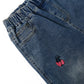 3-13T Girls Jeans, Ribbed Elastic Waist Embroidered Denim Pants