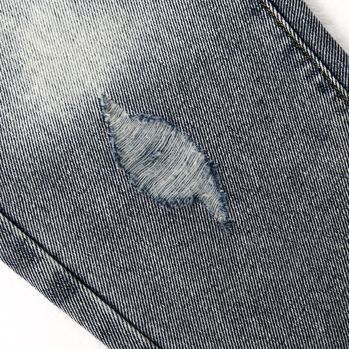 Letters Oil Paint Decor Elastic Band Inside Ripped Water Washed Jeans
