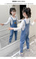 Girls Denim Bib Overalls,Adjustable Straps Fake Slant Side Pockets Jean Dungarees Pants