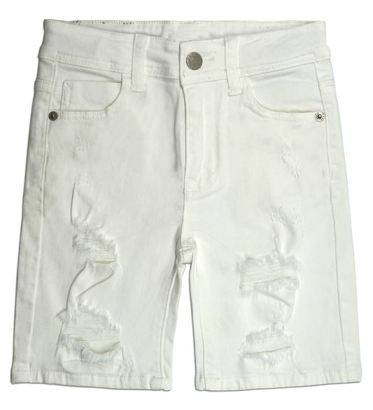 Boys Summer Ripped Soft Elastic Band Half Jean Shorts