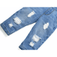 Baby Big Front Pocket Ripped Ruffled Jeans Overalls