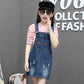 Girls Bibs Pocket Adjustable Straps Casual Jean Overall Dress