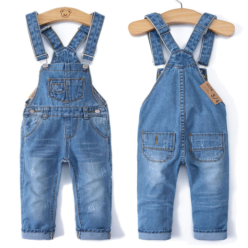 Toddler Jeans Overalls Ripped Denim Jumpsuit