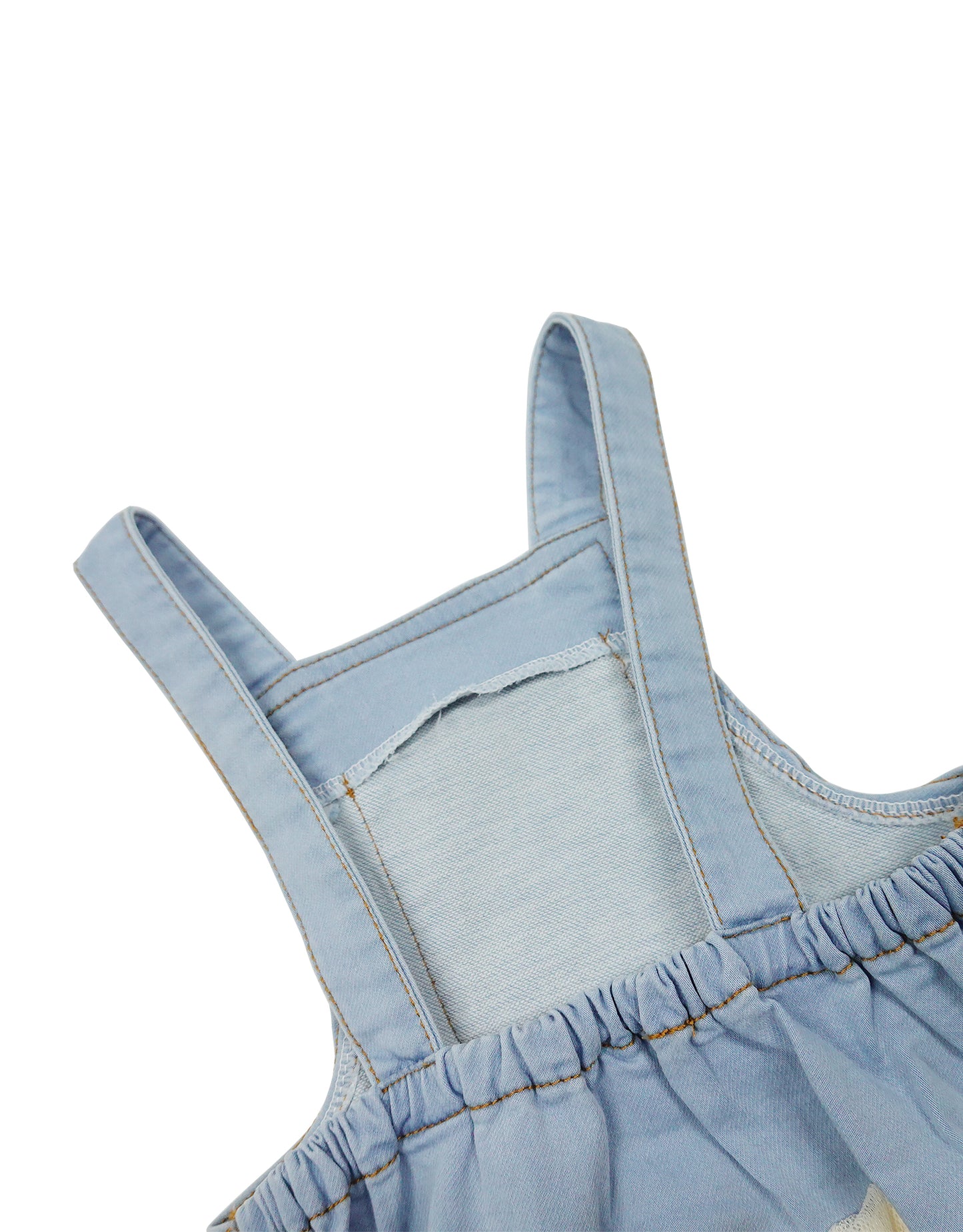 Baby Girl Tulle Hem Denim Overalls