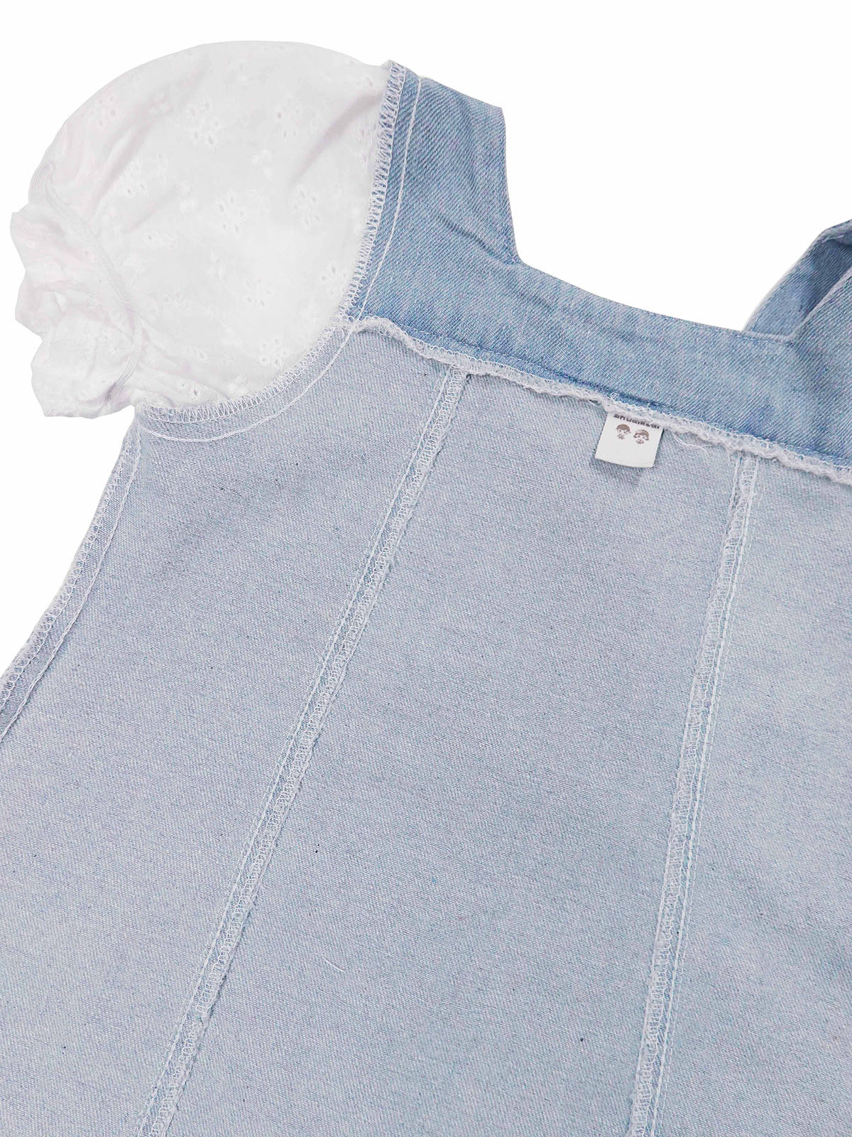 Baby Little Girl Denim Dress,Summer Short Sleeve Denim Tops